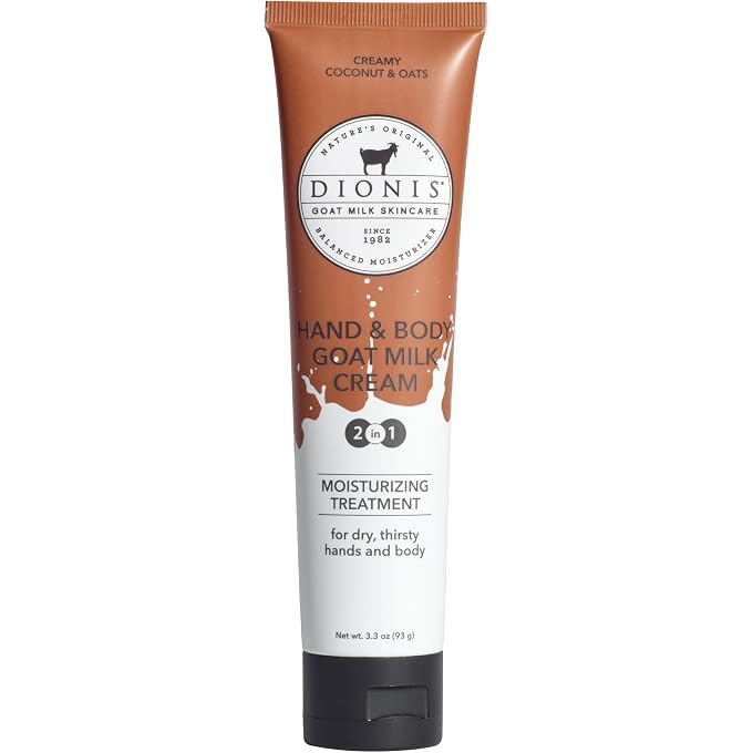 Dionis Goat Milk Skincare 3.3oz Creamy Coconut and Oats Hand & Body Cream - Travel Size Hand Lotion For Hydrating & Moisturizing Dry Skin - Cruelty Free Cream Made In The USA - Paraben Free Formula - Image 1