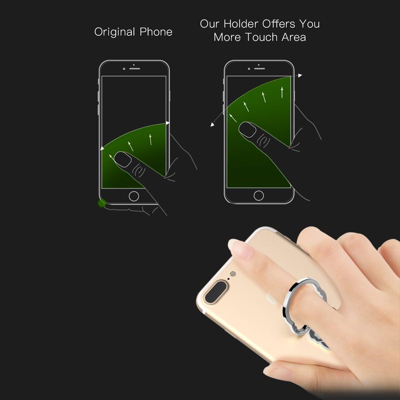 homEdge Cell Phone Skull Ring Grip Set of 2 Packs 360 Adjustable Finger Ring Holder Suitable for Magnetic Car Mount Kickstand for Cell PhoneBlack and White - Image 5