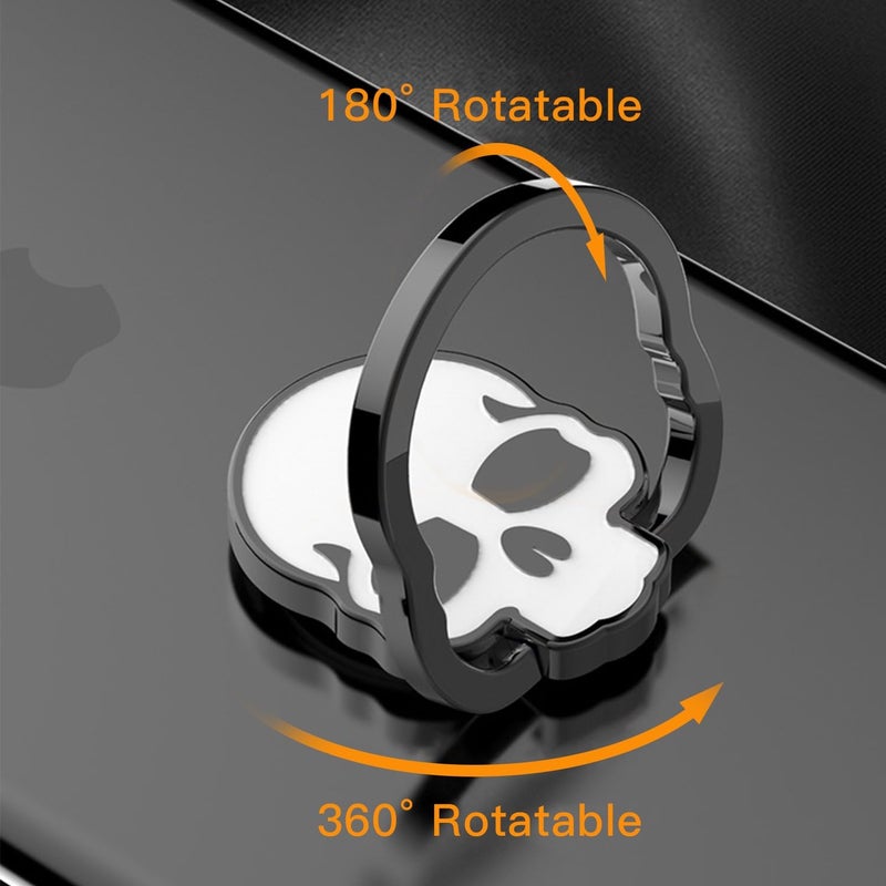 homEdge Cell Phone Skull Ring Grip Set of 2 Packs 360 Adjustable Finger Ring Holder Suitable for Magnetic Car Mount Kickstand for Cell PhoneBlack and White - Image 3