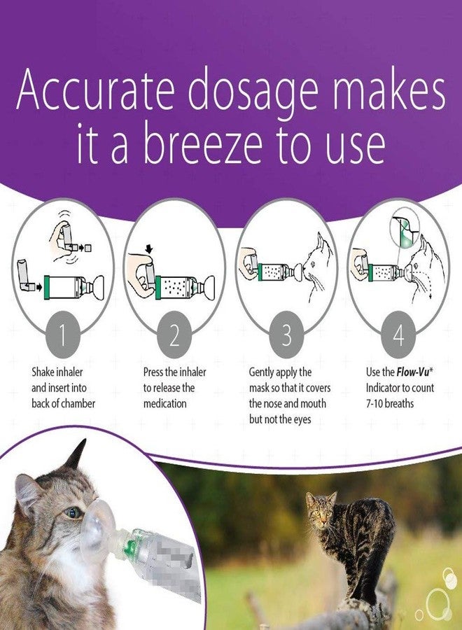 lifevv Aerosol Chamber Inhaler Spacer for Cats -with 2 High-Quaility Silicone Masks - Helps Cats with Breathing & Delivering Medication Fits - Image 2