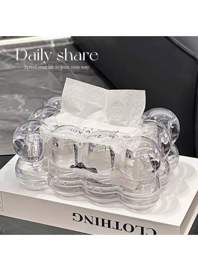 Modern Bubble Design Acrylic Tissue Box – Luxury Transparent Holder for Home and Office - Image 2