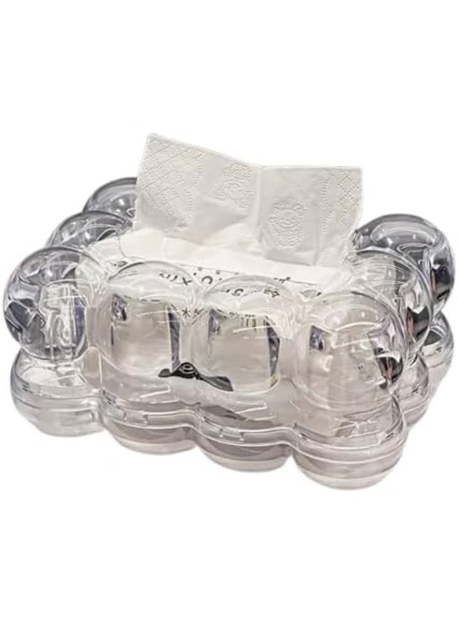 Modern Bubble Design Acrylic Tissue Box – Luxury Transparent Holder for Home and Office - Image 1