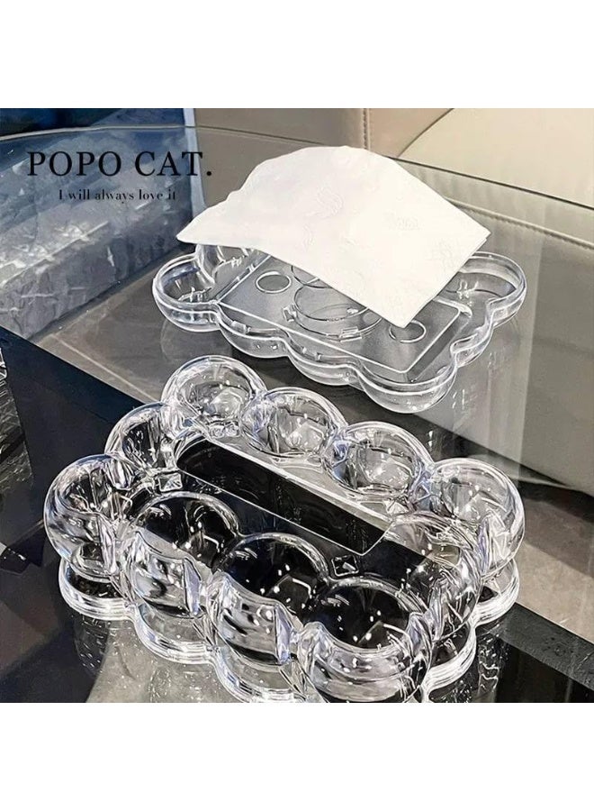 Modern Bubble Design Acrylic Tissue Box – Luxury Transparent Holder for Home and Office - Image 3