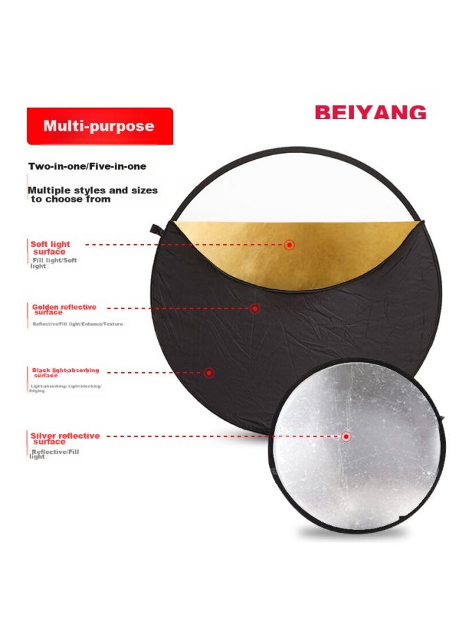 BEIYANG Cm 5-in Reflector, Photography Studio Foldable Fill Light, Portable Outdoor Photography Softbox, Gold Silver Black White Color Equipment, Light Blocking, Light Shielding, Lighting Board, Shooting Props - Image 1
