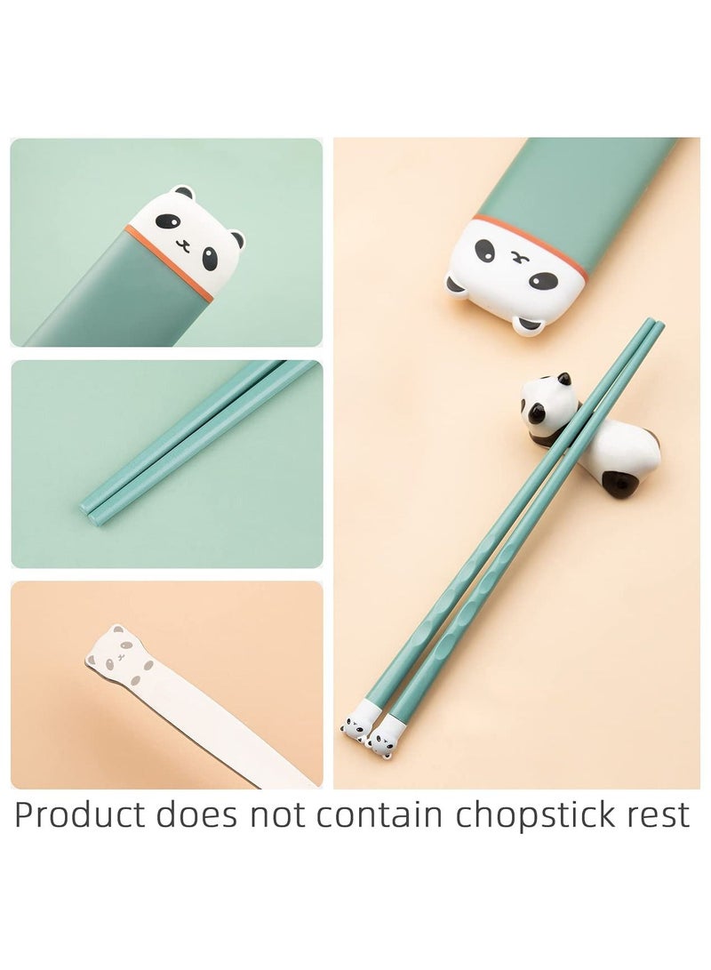 SYOSI Chopsticks Flatware Set Silicone Lightweight Chopstick and Stainless Steel Spoon Reusable Portable Utensil for Kids Students Office Lady Camping Traveling - Image 4