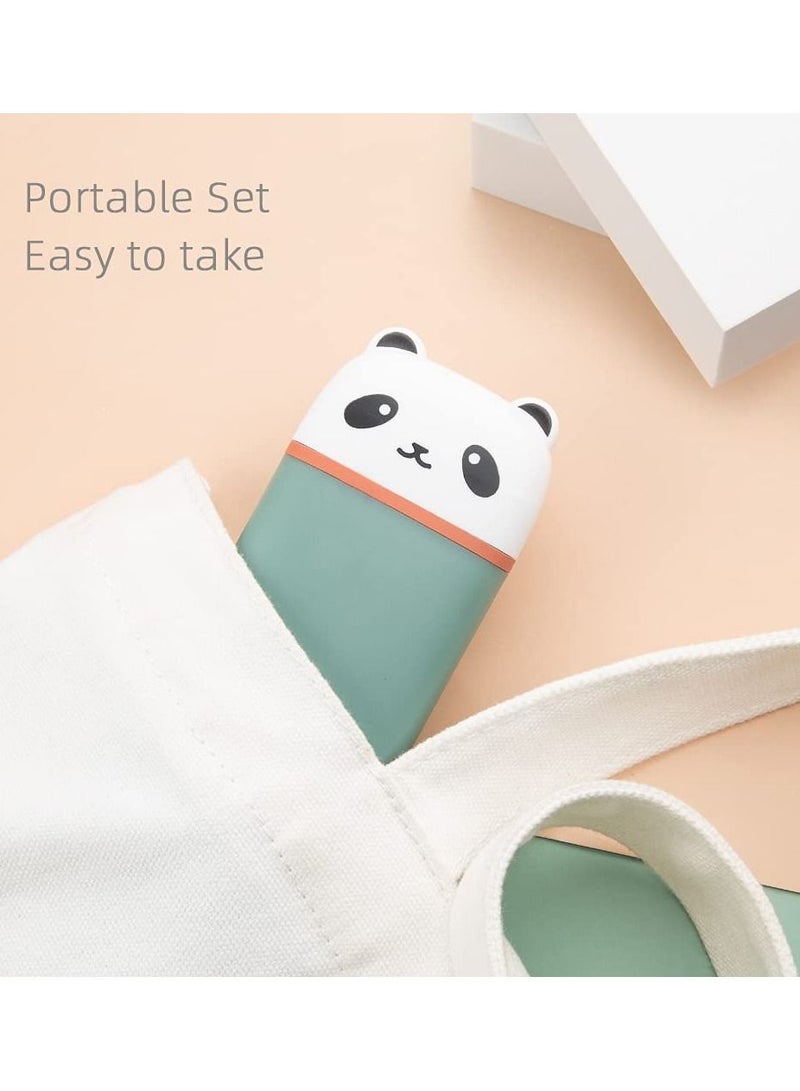 SYOSI Chopsticks Flatware Set Silicone Lightweight Chopstick and Stainless Steel Spoon Reusable Portable Utensil for Kids Students Office Lady Camping Traveling - Image 5