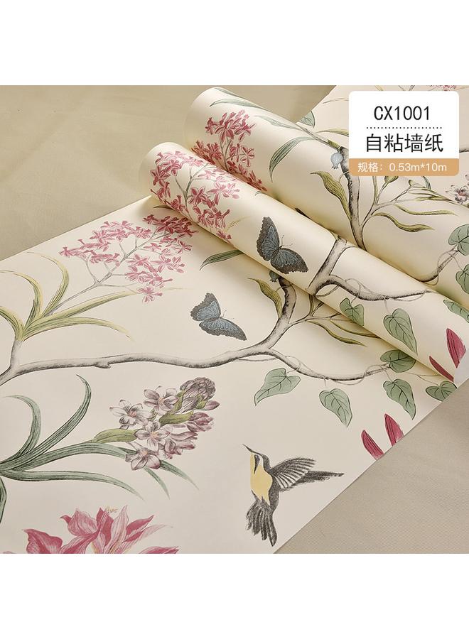 Bluejw American Wallpaper Self-adhesive Bedroom 3D Retro Non-woven TV Background Wall Living Room Self-adhesive Wallpaper - Image 1