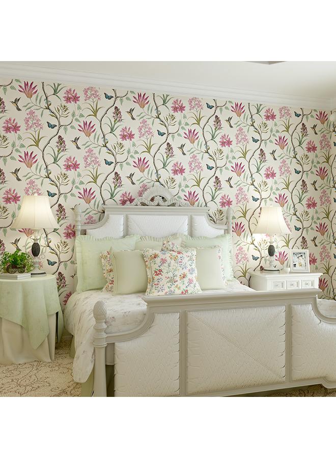 Bluejw American Wallpaper Self-adhesive Bedroom 3D Retro Non-woven TV Background Wall Living Room Self-adhesive Wallpaper - Image 2