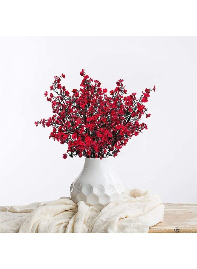 4 Bundles Artificial Flowers for Wedding Party Home Decor Floral Arrangement (Red) - Image 2