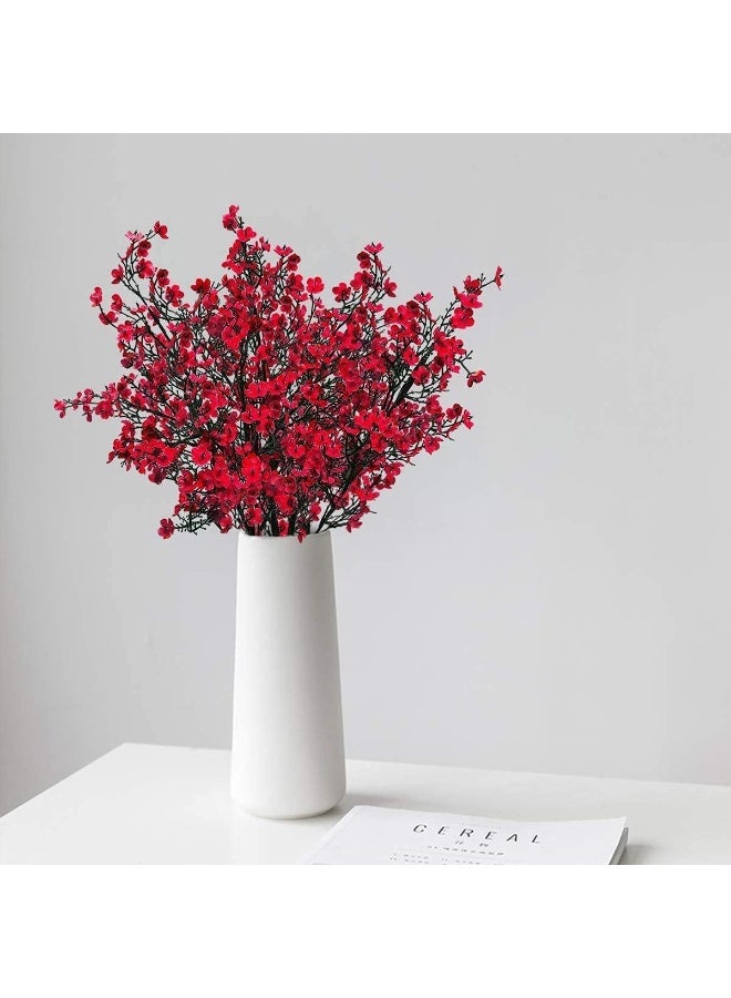 4 Bundles Artificial Flowers for Wedding Party Home Decor Floral Arrangement (Red) - Image 3