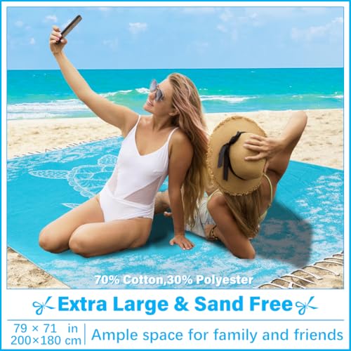 Vikumond Oversized Turkish Beach Towel Blanket XXL Cotton Sandproof Towels Boho Woven Extra Large Big Sand Free Giant Throw Blankets Huge Quilt XL Picnic Camping Necessities Cloud for Adult Gifts - Image 3