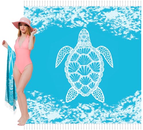 Vikumond Oversized Turkish Beach Towel Blanket XXL Cotton Sandproof Towels Boho Woven Extra Large Big Sand Free Giant Throw Blankets Huge Quilt XL Picnic Camping Necessities Cloud for Adult Gifts - Image 1