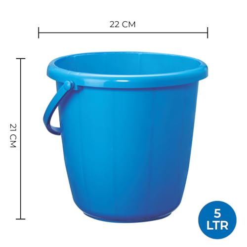 RATAN PLASTICWARE Super Saver 5 Litre Plastic Bucket for Home & Kitchen – Blue (Pack of 1)| Multipurpose Lightweight Bucket for Home, Bathroom & Cleaning Use - Image 3