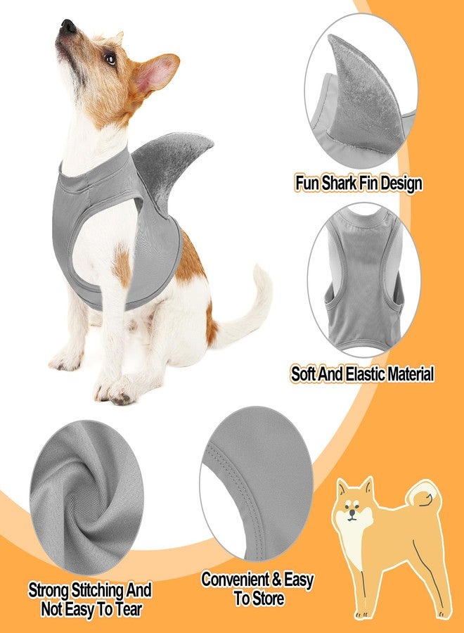 Clysee 2 Pcs Halloween Dog Shark Costumes Fish Fin Dog Costume for Dogs Puppy Cosplay Birthday Party Outfit(Large) - Image 3