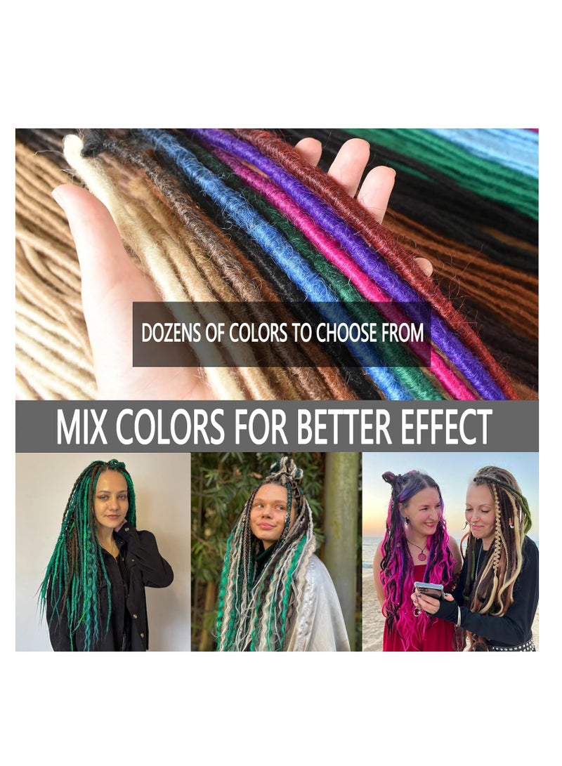 Barakah إضافات دريدلوك، شعر ضفائر بشري، 24 بوصة 10 خيوط إضافات دريدلوك صناعية مزدوجة النهاية، 3 في 1 نهايات مموجة مختلطة بأسلوب الهيبي بوهو - Image 3
