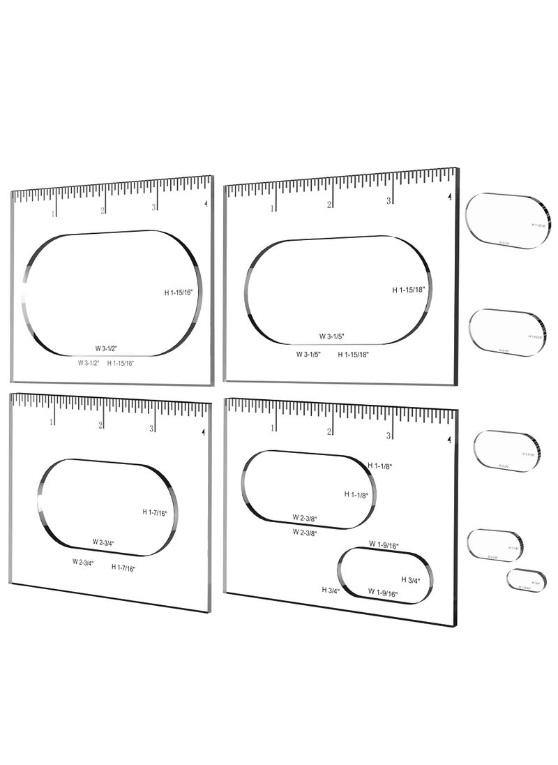 Monliful Monliful Pack of 4 Oval Inlay Template Set Router Templates for Woodworking Router Jig Templates Decorative Templates 