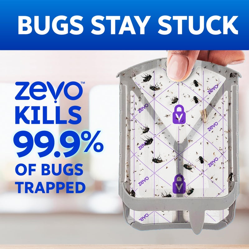 Zevo Flying Insect Trap Official Refill Cartridges - Fits Both Zevo Trap & MAX Indoor Fly Trap - Authentic Trap+Lock Technology to Catch Gnats, House & Fruit Flies (6 Official Refill Cartridges) - Image 5