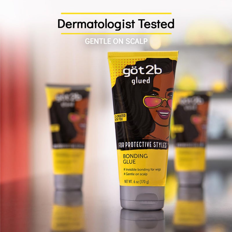 got2b Glued Bonding Glue, 6 Fl Oz, Invisible Wig Glue with Long-Lasting Hold, Dermatologist-Tested and Scalp-Friendly Formula with Pro-Vitamin B5, Easy Removal - Image 2