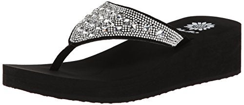Yellow Box Women's Birder Wedge Flip Flop, Clear, 9 M US - Image 1