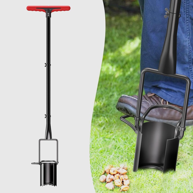 FLORA GUARD Long Handle Bulb Planter Tool, Standing Gardening Bulb Transplanter, Turf Remover Lawn Inserter - for Digging Holes - Image 1