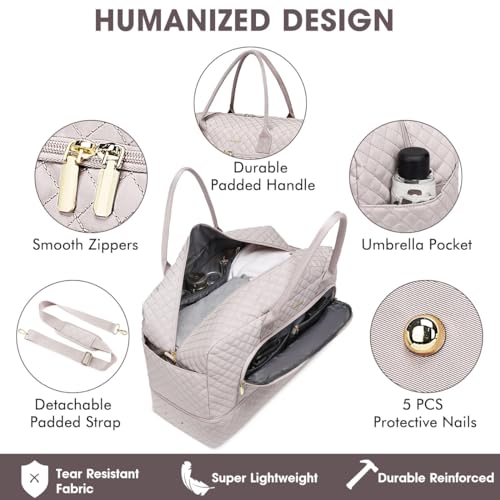 LUOCIP Travel Duffel Bags for Women with Shoe Compartment, Weekender Overnight Bag with Wet Pocket & Toiletry Bag, Carry On Personal Item Bag, Travel Tote Gym Bag, Hospital Bags for Labor and Delivery - Image 3