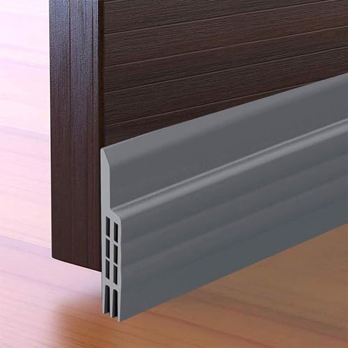 RANUR Self Adhesive Door Bottom Sealing Strip Guard for Home Door Protector for Home from Dust, Waterproof, Soundproof Door Seal, Door Air Blocker 1 Meter (1 Meter-Pack of 2, Grey) - Image 1
