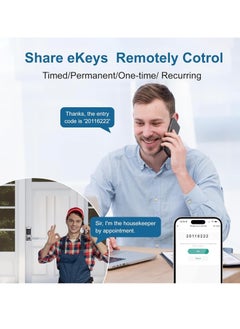 Excefore Smart Keypad Door Lock with Handle - Fingerprint Door Lock, Keyless Entry Electronic Door Lock, 6 in 1 APP Control/Fingerprints/IC Cards/Passcode/Keys Biometric Front Door Lock for Home Office  - Image 4