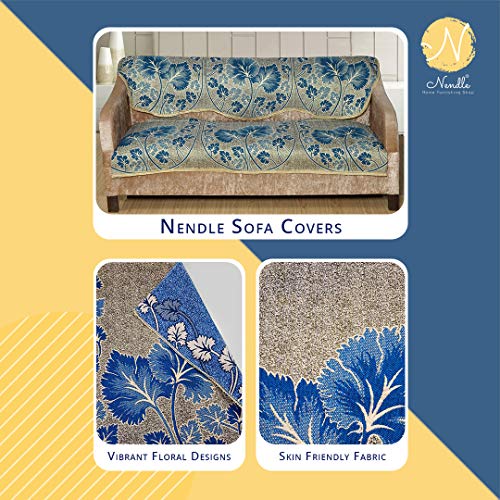 Nendle Poly Cotton, Jacquard Sofa Cover Set Of 3+2, FIROZI - Image 4