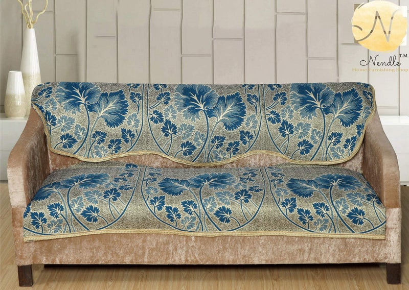 Nendle Poly Cotton, Jacquard Sofa Cover Set Of 3+2, FIROZI - Image 2