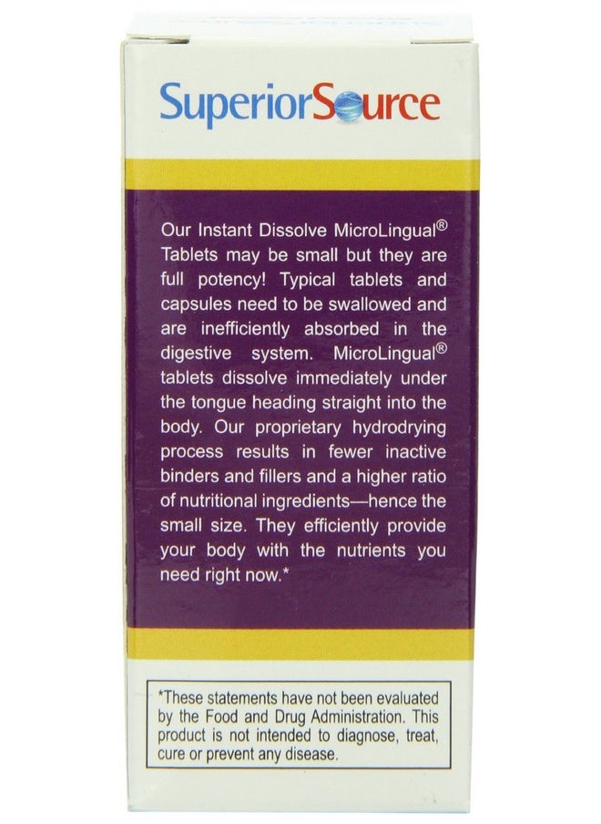 Superior Source - No Shot Vitamin B12 Methylcobalamin (1000 Mcg) Folic Acid Quick Dissolve Sublingual Tablets 60 Count Active Form Of B12 Increase Energy Healthy Heart Boost Metabolism Nongmo - Image 1