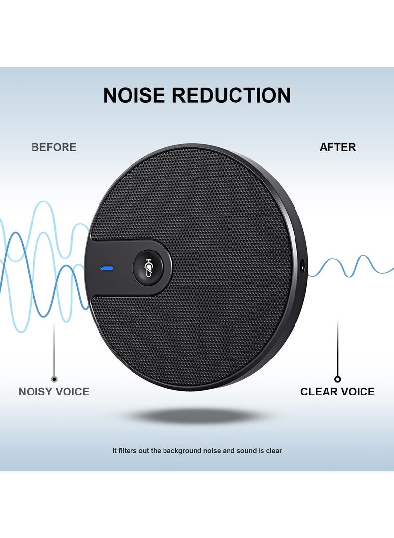 Conference Microphone, 360° Omnidirectional Condenser Microphone for Video Conference, Zoom Meeting, Skype Chatting, Plug & Play with 3.5mm Aux Jack, USB and Mute Button - Image 5