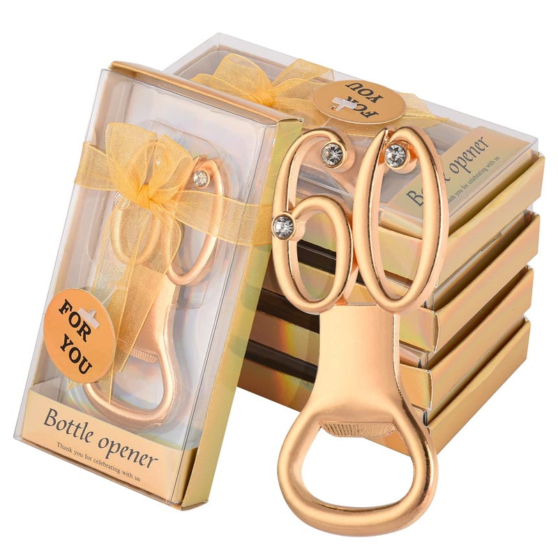 24PCS Gold 60th Bottle Opener for 60th Birthday Favors 60th Gold Wedding Party Gifts 60th Birthday Party Souvenirs or Decorations for Guests 24 60