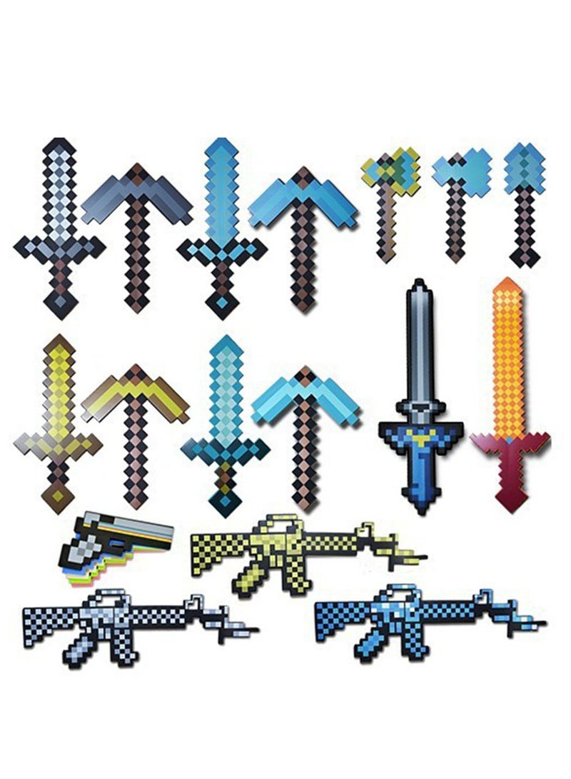 Minecraft Toy Accessory Minecraft Diamond Axe Foam Material About 18 Inch Length For Kids And Minecraft Fans Players, Can Be Used For Table Decoration, Performance, Or Real-life Games - Image 2