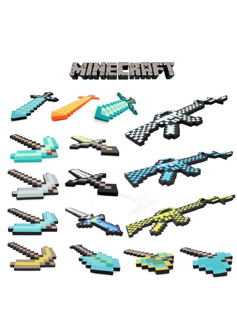 Minecraft Toy Accessory Minecraft Diamond Axe Foam Material About 18 Inch Length For Kids And Minecraft Fans Players, Can Be Used For Table Decoration, Performance, Or Real-life Games - Image 3