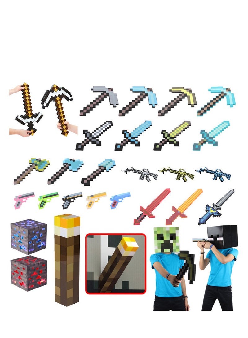 Minecraft Toy Accessory Minecraft Diamond Axe Foam Material About 18 Inch Length For Kids And Minecraft Fans Players, Can Be Used For Table Decoration, Performance, Or Real-life Games - Image 4