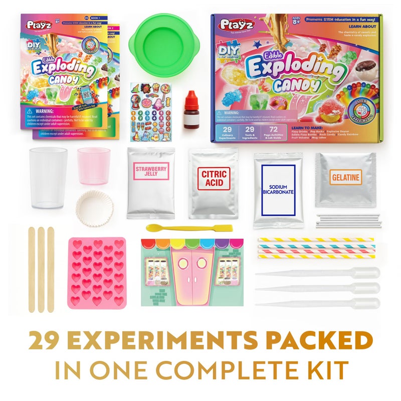 Playz Edible Exploding Candy Making Science Kit for Kids Ages 8-12 Years Old - Food Science Chemistry Kid Science Kit with 29 Experiments, Educational Science Kits for Boy & Girls - Image 3