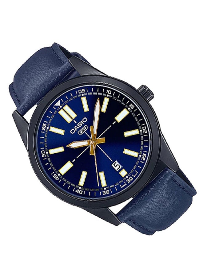 كاسيو Leather Analog Wrist Watch MTP-VD02BL-2EUDF - Image 2