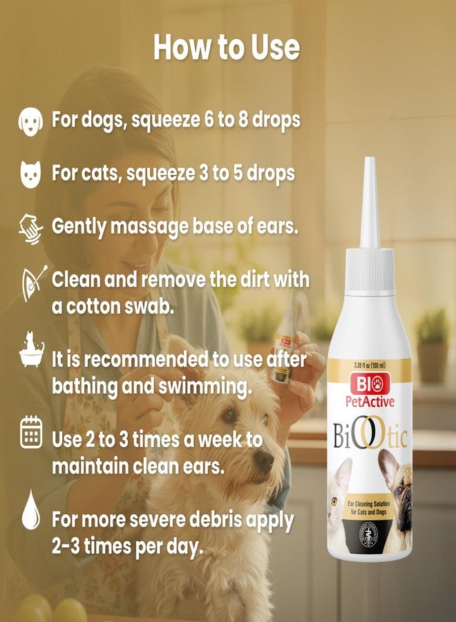 Bio PetActive BioOtic Ear Cleaner for Dogs and Cats | 3.38 fl oz - Image 2