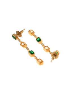 VOYLLA Mothers Day Green and Yellow Emerald CZ Pendant Set with Dangler Earrings  - Image 4