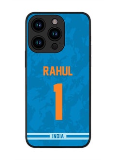 Cover for iPhone 15 Pro Case , Rugged Black Slim fit Soft Flexible Thin Protective Phone Cases - Player Name - KL Rahul, Jersey Number- 1