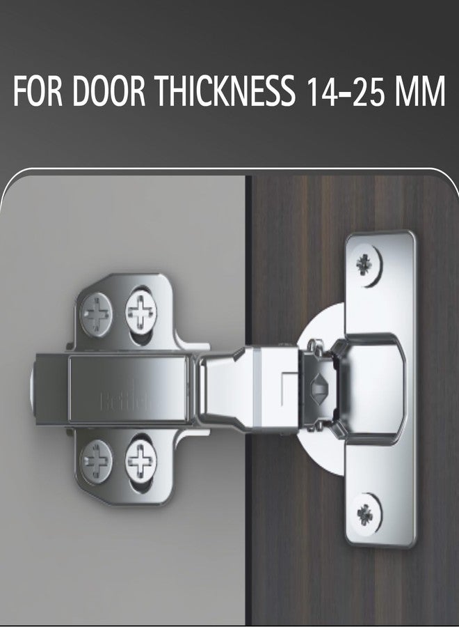 Hettich Onsys 4447i Door Hinge with 4 Hole Mounting Plates | Quality Certified to European Standard | 105° Door Opening Angle | (Door Thickness 14-25 mm : 16 Crank) | Pack of 2 (4 Hinges) - Image 5