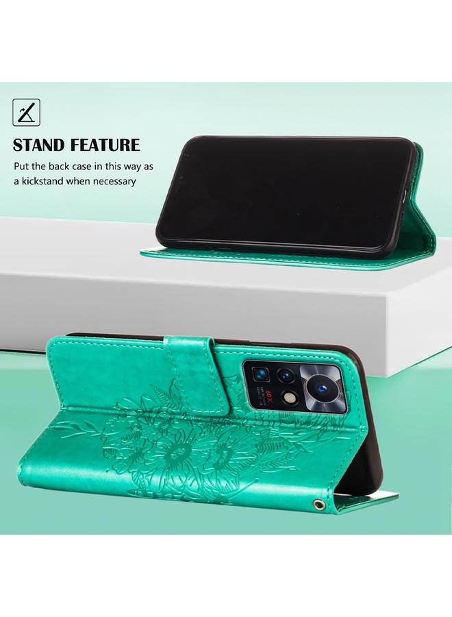 اس-توب جراب لهاتف Infinix Zero X Neo مصنوع من الجلد المنقوش بنقشة الفراشة - Image 3