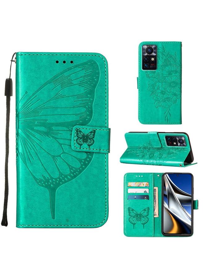 اس-توب جراب لهاتف Infinix Zero X Neo مصنوع من الجلد المنقوش بنقشة الفراشة - Image 1