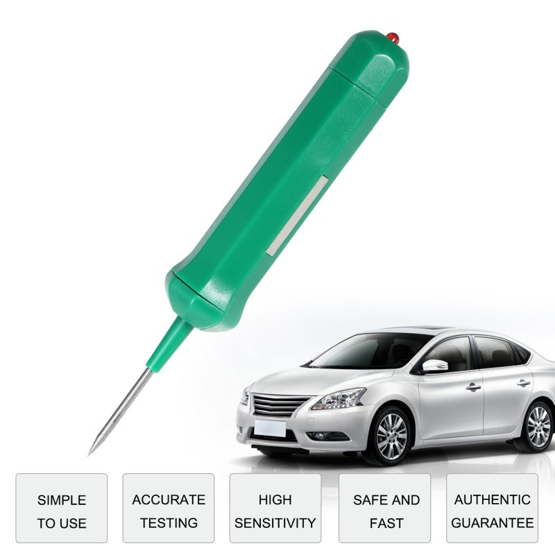 Circuit Tester: Green PC Material, No Ground Wire Required, Built-In Battery - Long Life LED Light, Fault Detection for Automotive Motorcycle Heavy Vehicle Maintenance - Image 1