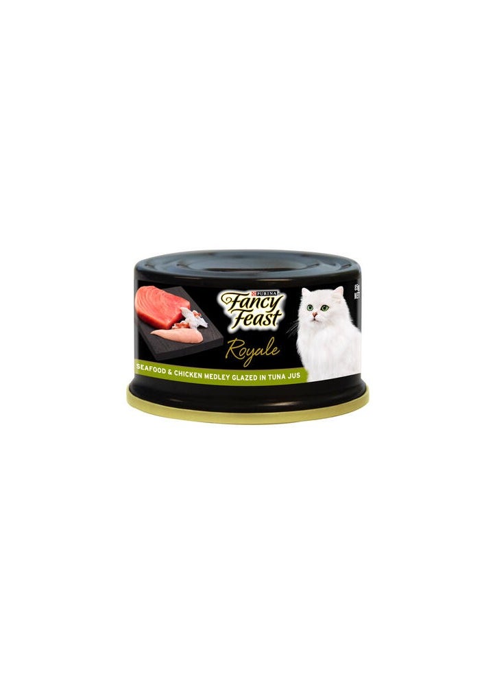 Fancy Feast - FANCY FEAST Adult Royale Seafood & Chicken Medley Glazed in Tuna Jus Wet Cat Food 85g - Image 1