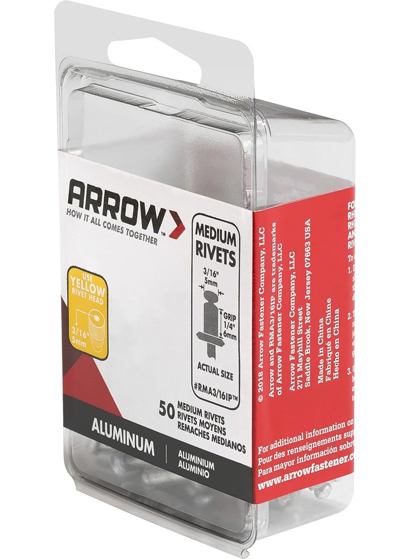 Arrow Arrow Fastener RMA3/16IP Medium Aluminum 3/16-Inch Rivets, 50-Pack  - Image 3