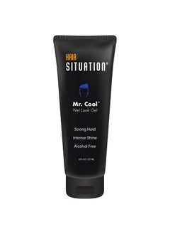 Hair Situation Hair Situation Mr. Cool Wet Look Hair Gel - Strong Hold, High Shine and Alcohol-Free Formula for All Hair Types, Anti Humidity, Non-Flaking Styling Formula Designed for a Confident Men 8 Fl Oz  - Image 1