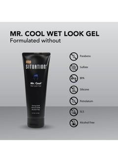 Hair Situation Hair Situation Mr. Cool Wet Look Hair Gel - Strong Hold, High Shine and Alcohol-Free Formula for All Hair Types, Anti Humidity, Non-Flaking Styling Formula Designed for a Confident Men 8 Fl Oz  - Image 5