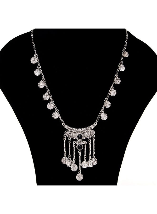 NIBEMINENT Vintage European and American Style Fashion Forward Long Coin Sweater Necklace