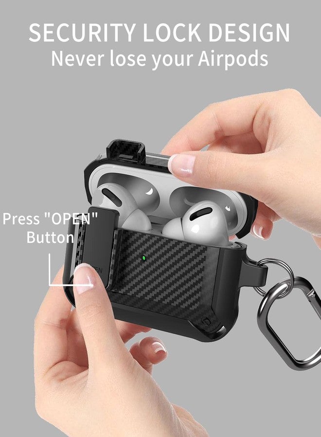 غطاء حماية Olytop لسماعات AirPods Pro من الجيل الثاني/الأول مع قفل (2019/2022/2023)، غطاء متين مزود بقفل لسماعات AirPods Pro من الجيل الثاني/الأول، غطاء واقٍ مقاوم للصدمات لجهاز Apple iPod Pro، أسود - Image 3